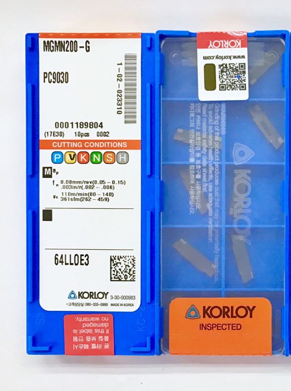Chíp tiện cắt Korloy MGMN200-PC9030