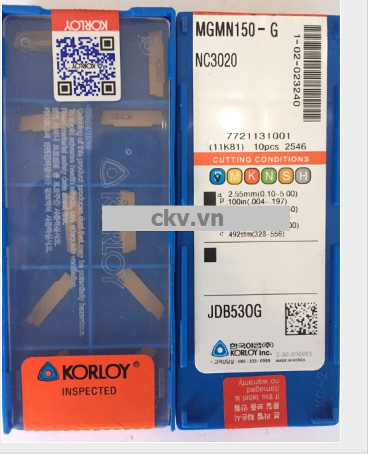Chíp tiện cắt Korloy MGMN150-NC3020