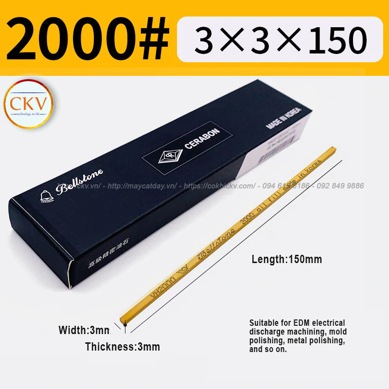 Đá mài dầu BellStone 3 x 3 x 150 VH2000 #2000