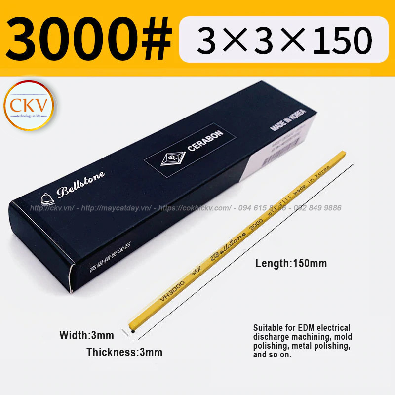 Đá mài dầu BellStone 3 x 3 x 150 VH3000 #3000