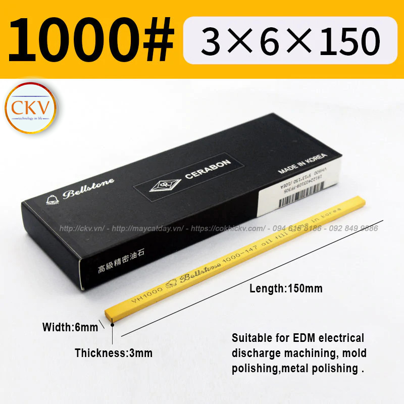 Đá mài dầu BellStone 3 x 6 x 150 VH1000 #1000