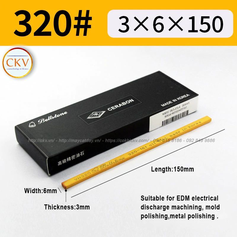 Đá mài dầu BellStone 3 x 6 x 150 VH320 #320