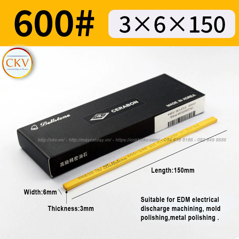 Đá mài dầu BellStone 3 x 6 x 150 VH600 #600