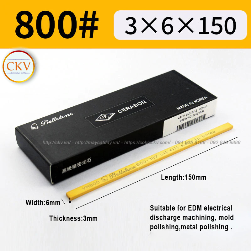 Đá mài dầu BellStone 3 x 6 x 150 VH800 #800