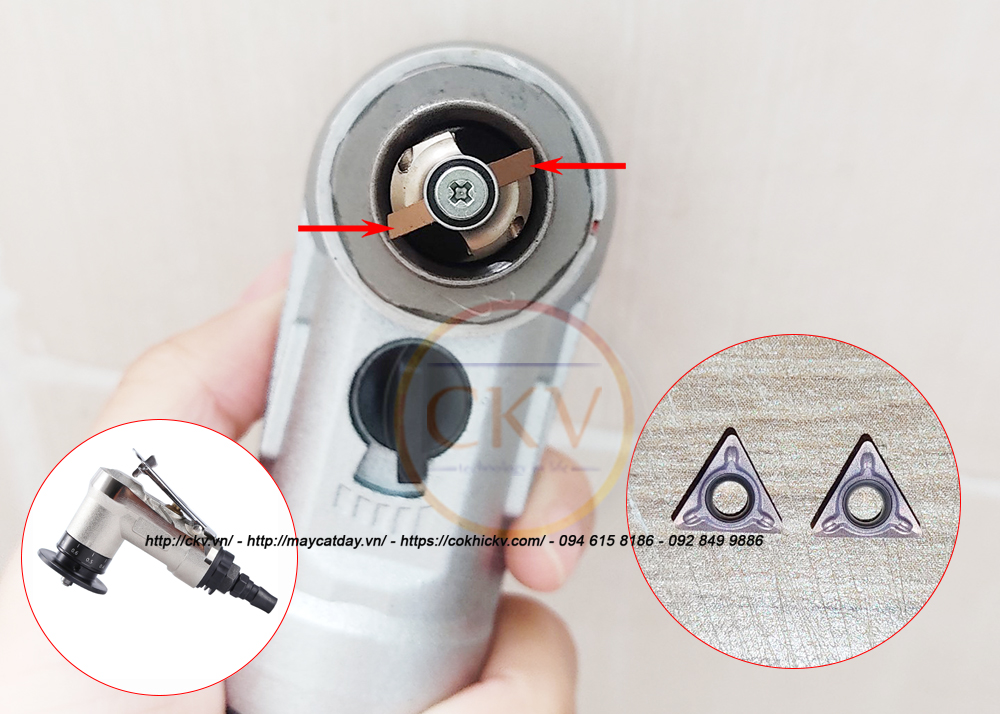 Đầu bắt chíp của máy vát mép mini CKV-1607VM