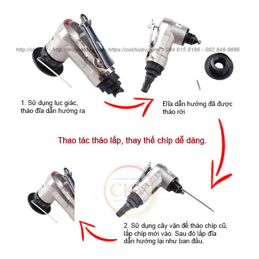Cách thay chíp vát cực dễ trong máy vát mép cầm tay 