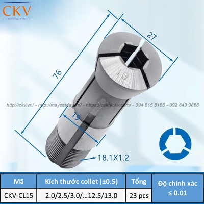 Collet gá kẹp loại lục giác CKV-CL15