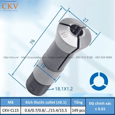 Collet gá kẹp loại tròn CKV-CL15