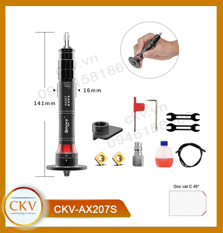Bút vát mép cầm tay mini khí nén CKV-AX207S