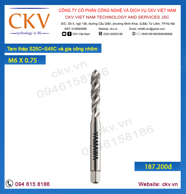 Mũi taro M6 X 0.75