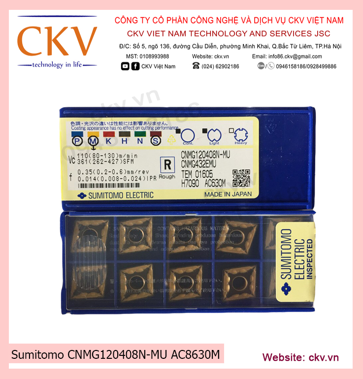 Sumitomo CNMG120408N-MU AC8630M