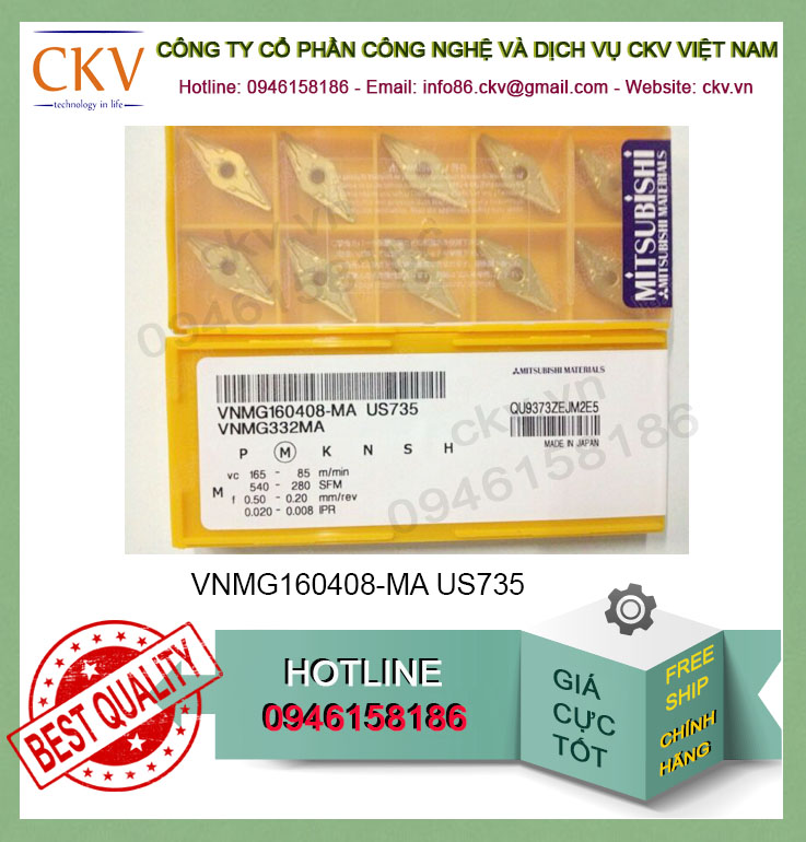 Chíp tiện Mitsubishi VNMG160408-MA US735