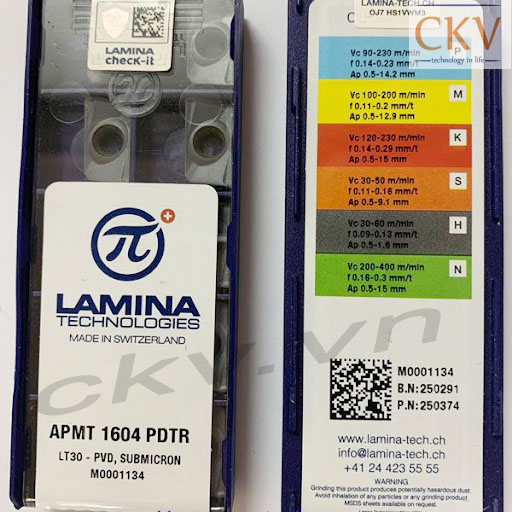 chíp phay lamina APMT 1604PDTR LT30