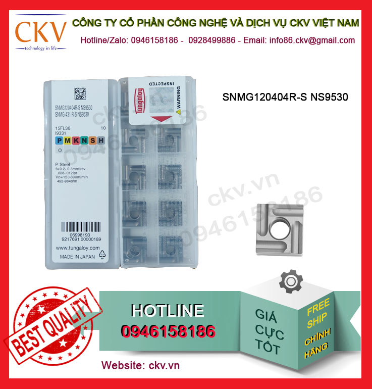 Chíp tiện Tungaloy SNMG120404R-S NS9530