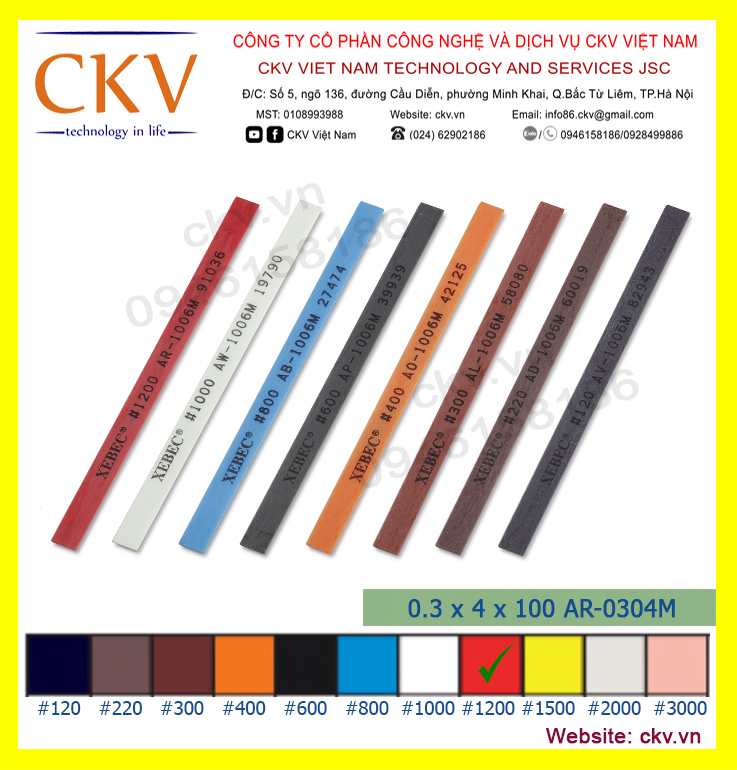Đá mài Xebec 0.3 x 4 x 100 AR-0304M